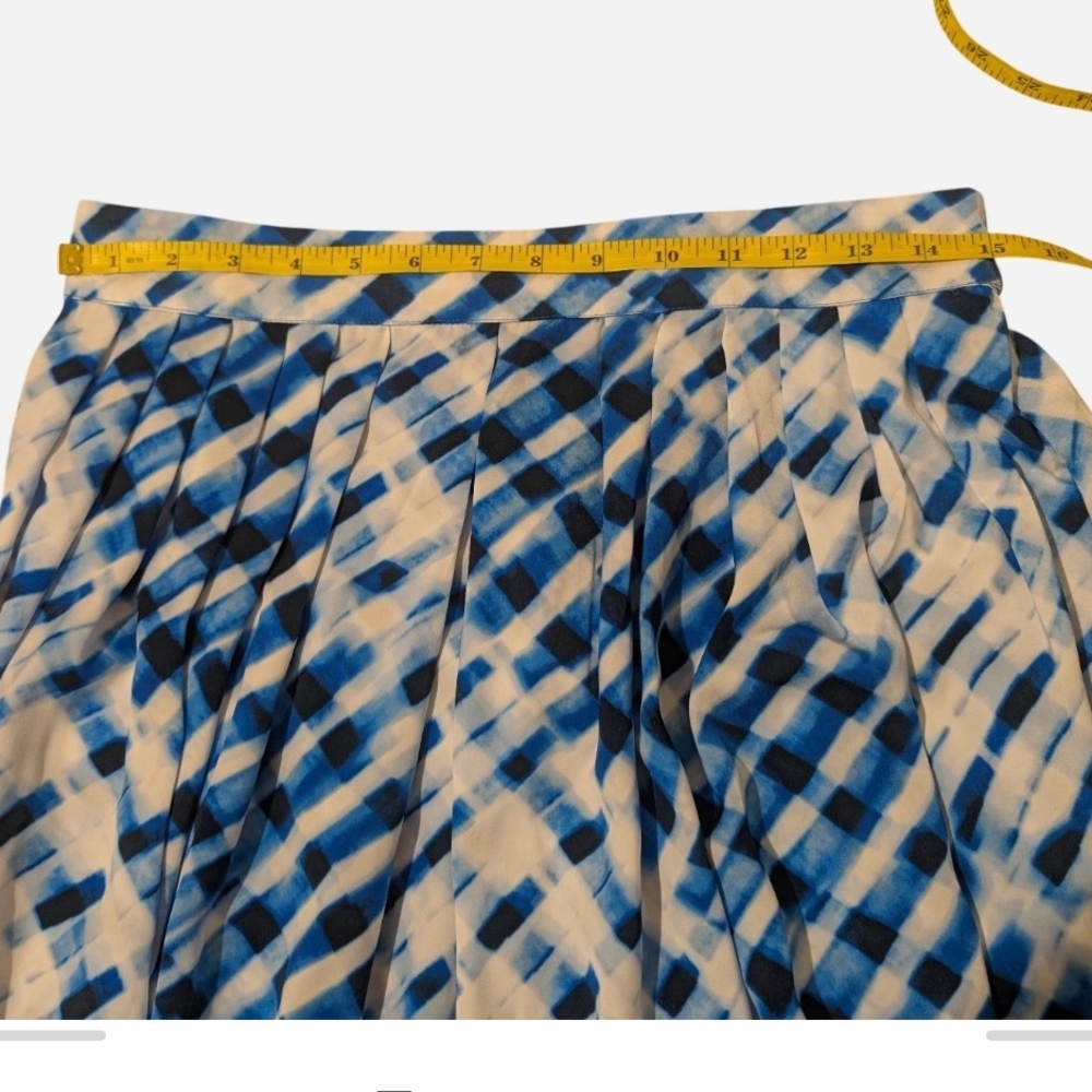 Pre-owned Elegant Blue and White A-Line Skirt Size M - Picture 3 of 7
